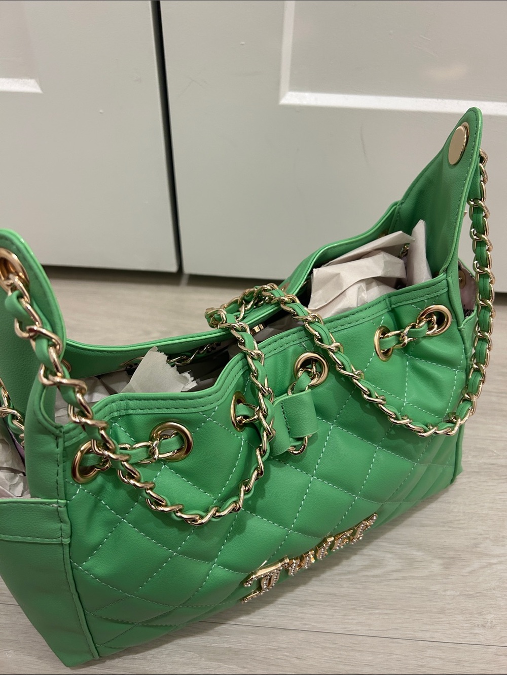 Juicy Couture Exclusive "Fashion Icon" Bucket Bag in Retro Green - Picture 9 of 13
